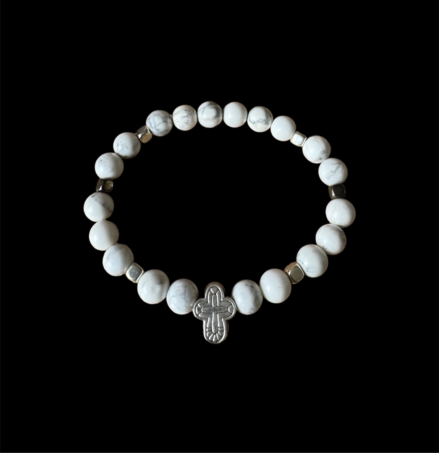 Marble cross centre piece bracelet