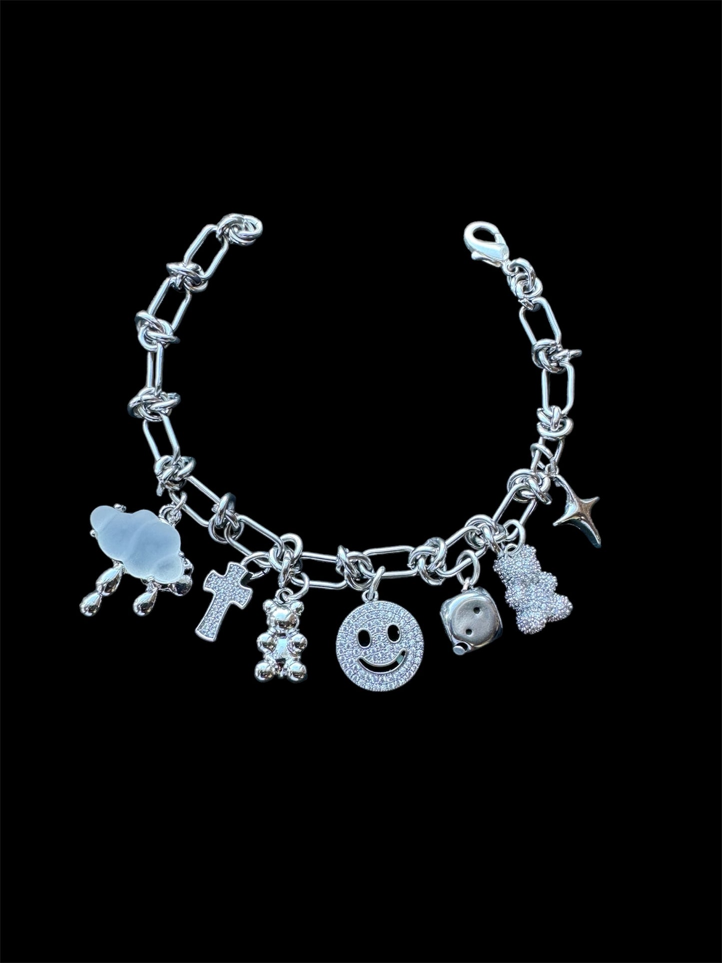 Silver charm bracelet